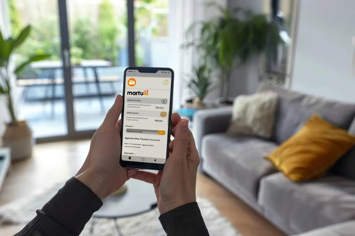 Personne comparant des devis d’assurance auto et habitation avec une calculatrice sur un bureau lumineux