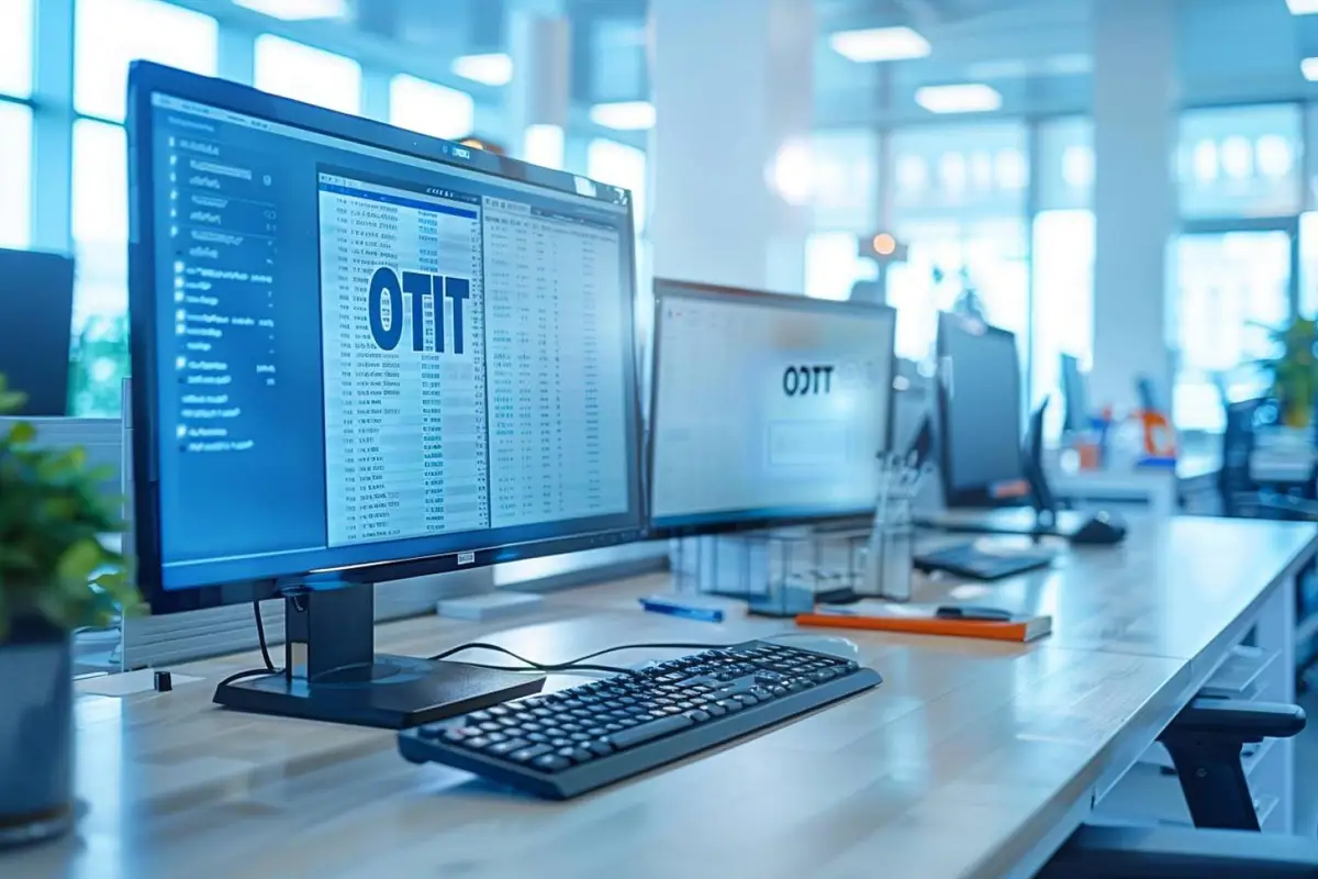 Ordinateur portable et document imprimé illustrant le travail sur un fichier bureautique au format ODT