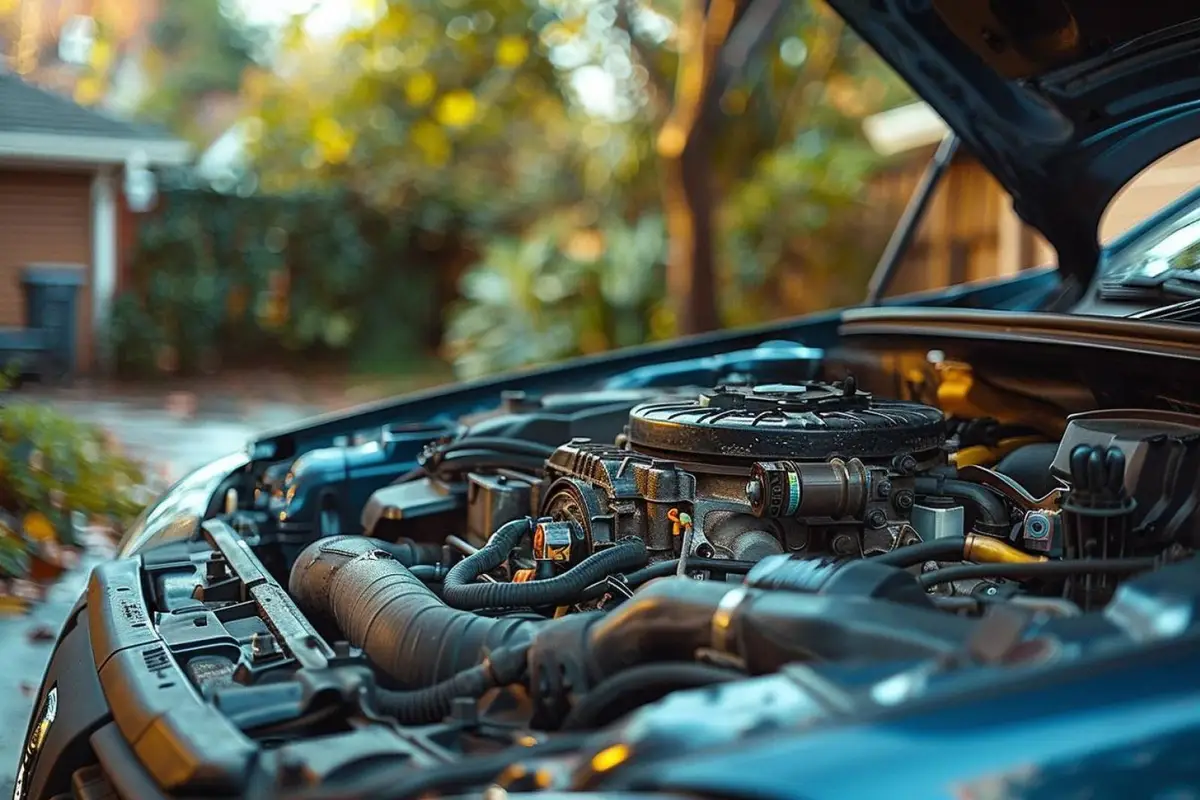 Contrôle de la batterie et du circuit de démarrage d’une voiture avec un multimètre dans un atelier