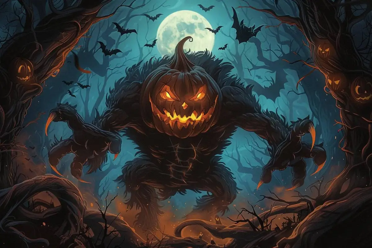 Mains dessinant une citrouille d’Halloween au feutre noir et orange sur une feuille blanche, vue de dessus