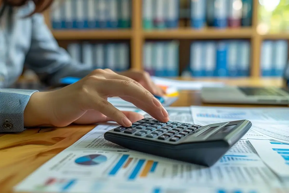 Salarié vérifiant un contrat de CDD, des bulletins de paie et un calcul de prime de précarité