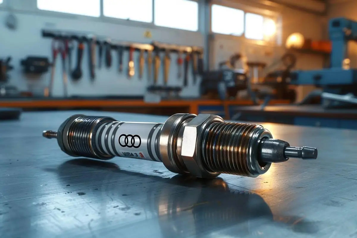 Mains gantées contrôlant les connecteurs de bougies de préchauffage sur le moteur diesel d’une voiture