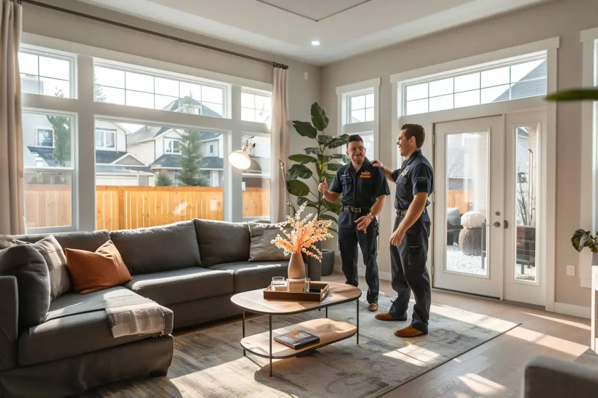 Maison neuve avec coffret électrique en limite de terrain et tranchée préparée pour le raccordement au réseau