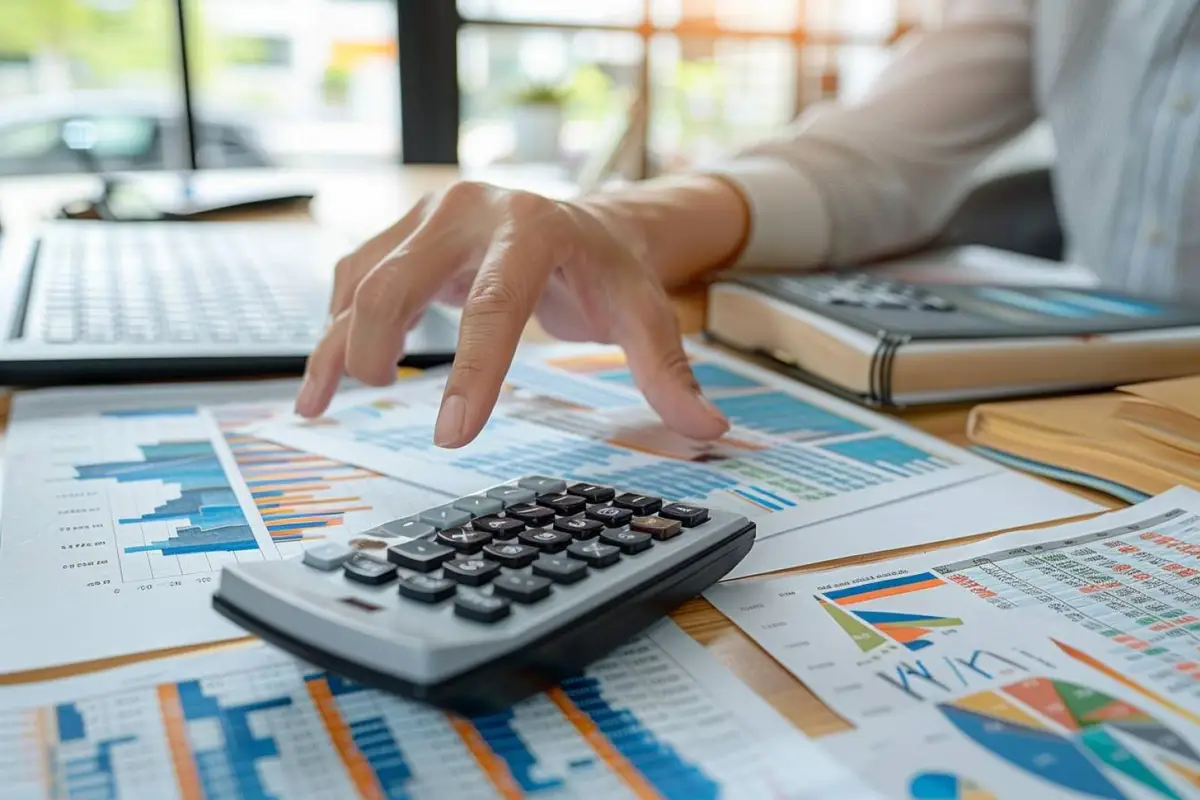 Documents fiscaux, calculatrice et relevé d’épargne posés sur une table pour préparer une déclaration