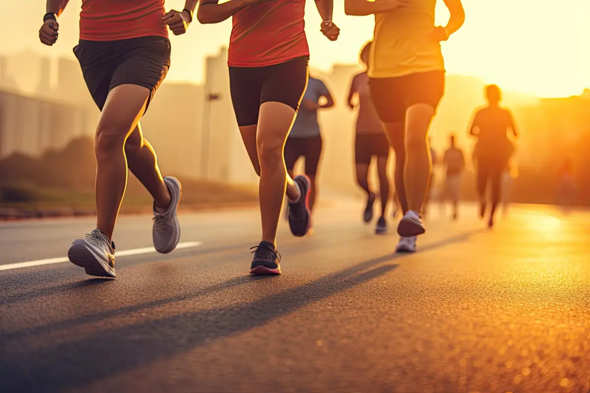 Coureur vu de dos lors d’une sortie longue matinale pour préparer son premier marathon