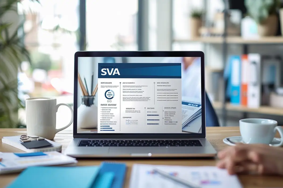 Mise en page d’un CV professionnel sur ordinateur avec une version imprimée relue sur un bureau clair