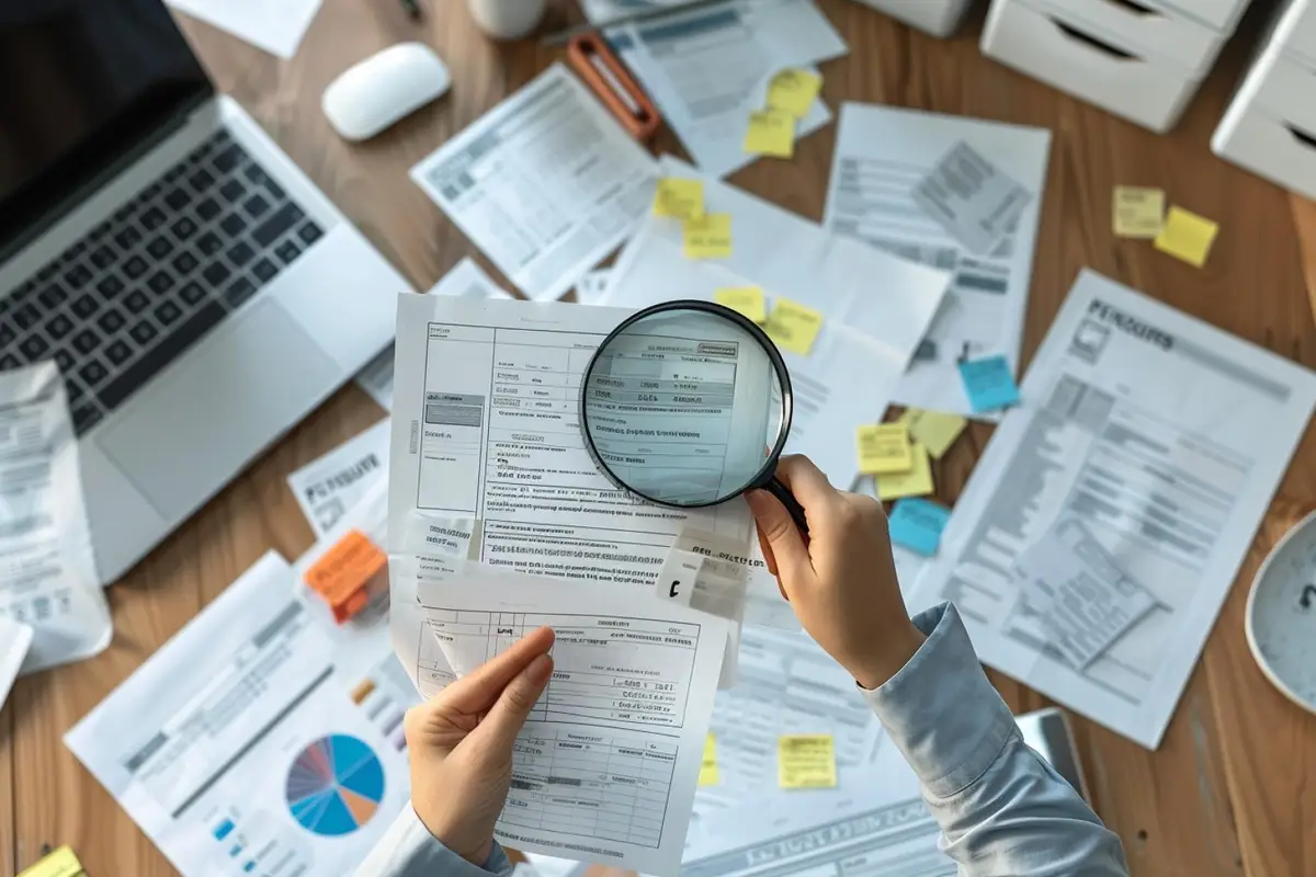 Devis et facture de travaux comparés sur un bureau avant la validation d’un virement bancaire